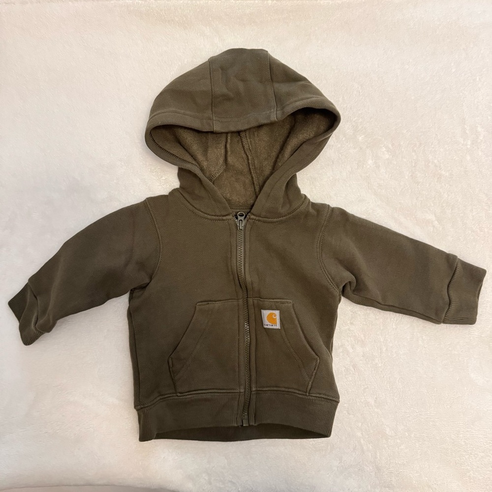 Infant Carhartt Green Zip-Up Hoodi
